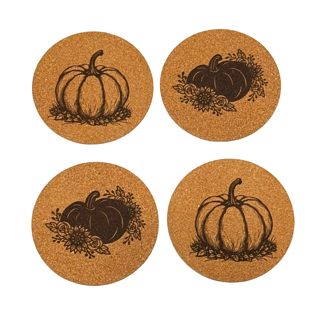 Fall Pumpkin Cork Coasters