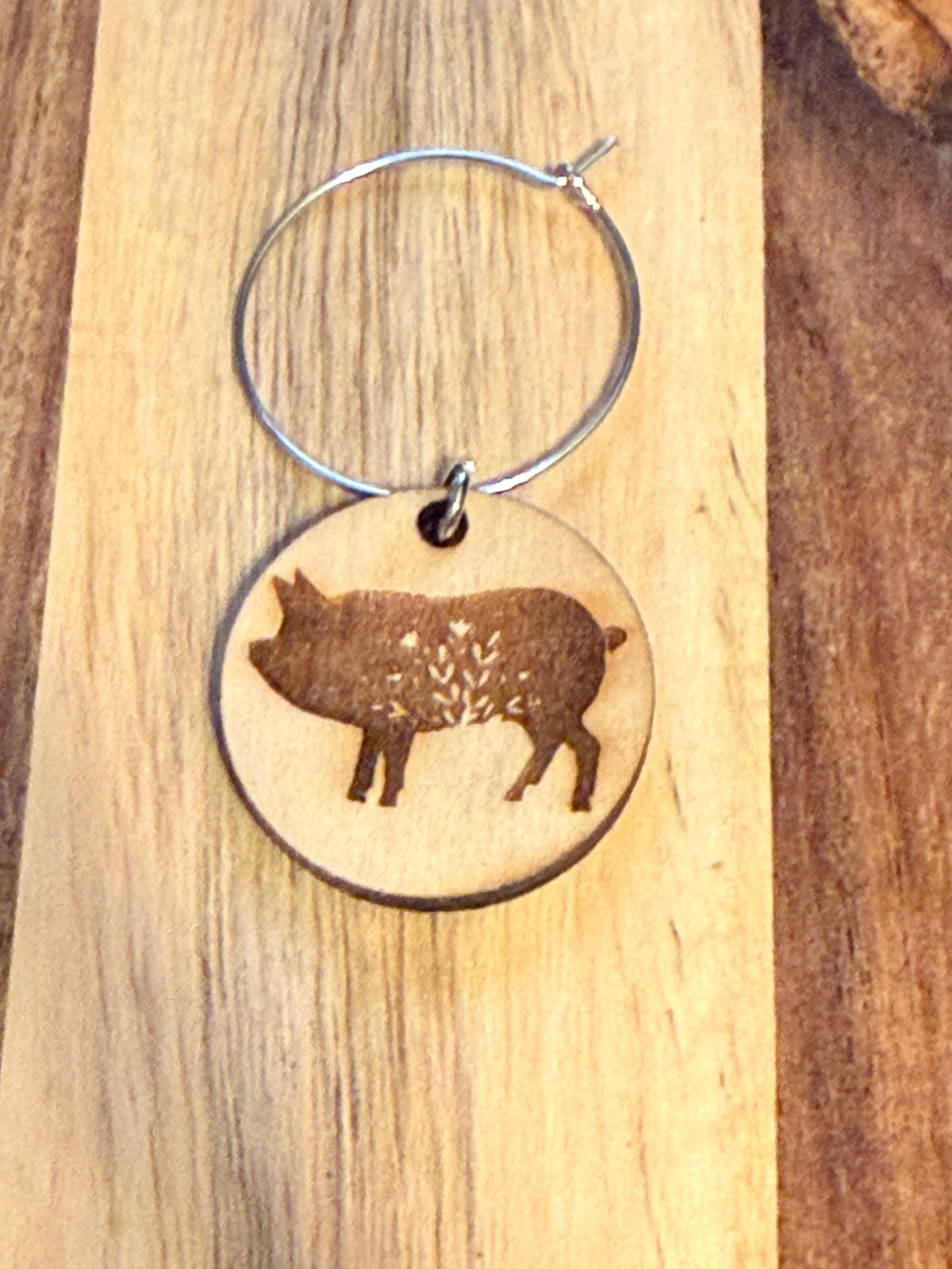 Country Farm Animal Wooden Wine Charms