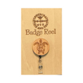 Salty lil Beach Wooden Laser Engraved Badge Reel 
