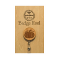 Fall Pumpkin Wooden Laser Engraved Badge Reel