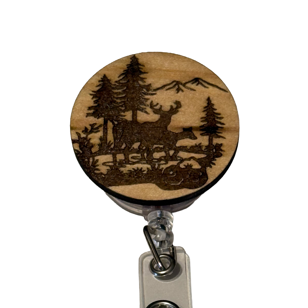Rustic Buck and Dow Scene Badge Reel