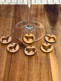 Country Farm Animal Wooden Wine Charms