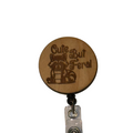 Cute But Feral Raccoon Badge Reel