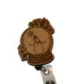 Winter Snowman Snow Globe Badge Reel
