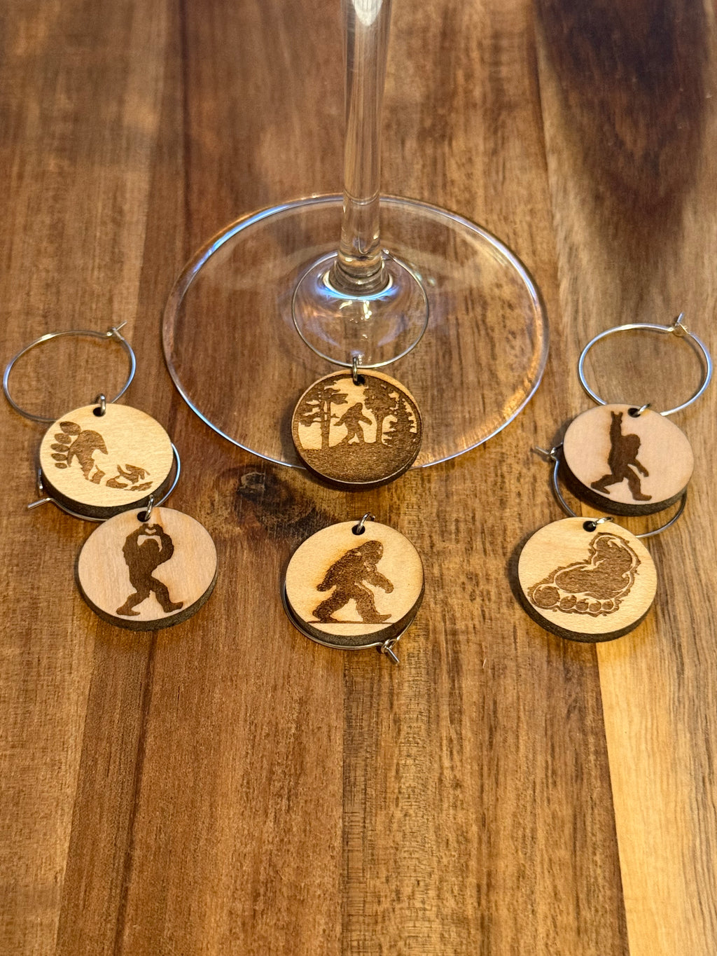 Bigfoot Sasquatch Wooden Wine Carms