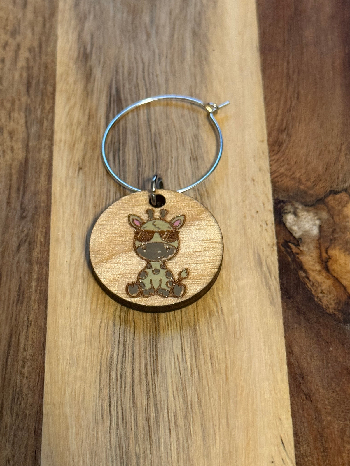 Safari Animals with Glasses Wine Charms