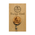 Wooded Deer Scene Laser Engraved Badge Reel 