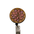 Pink & Purple Water Lily Lotus Flower Badge Reel
