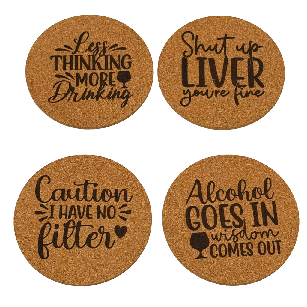 Fun Drink Saying Cork Coasters