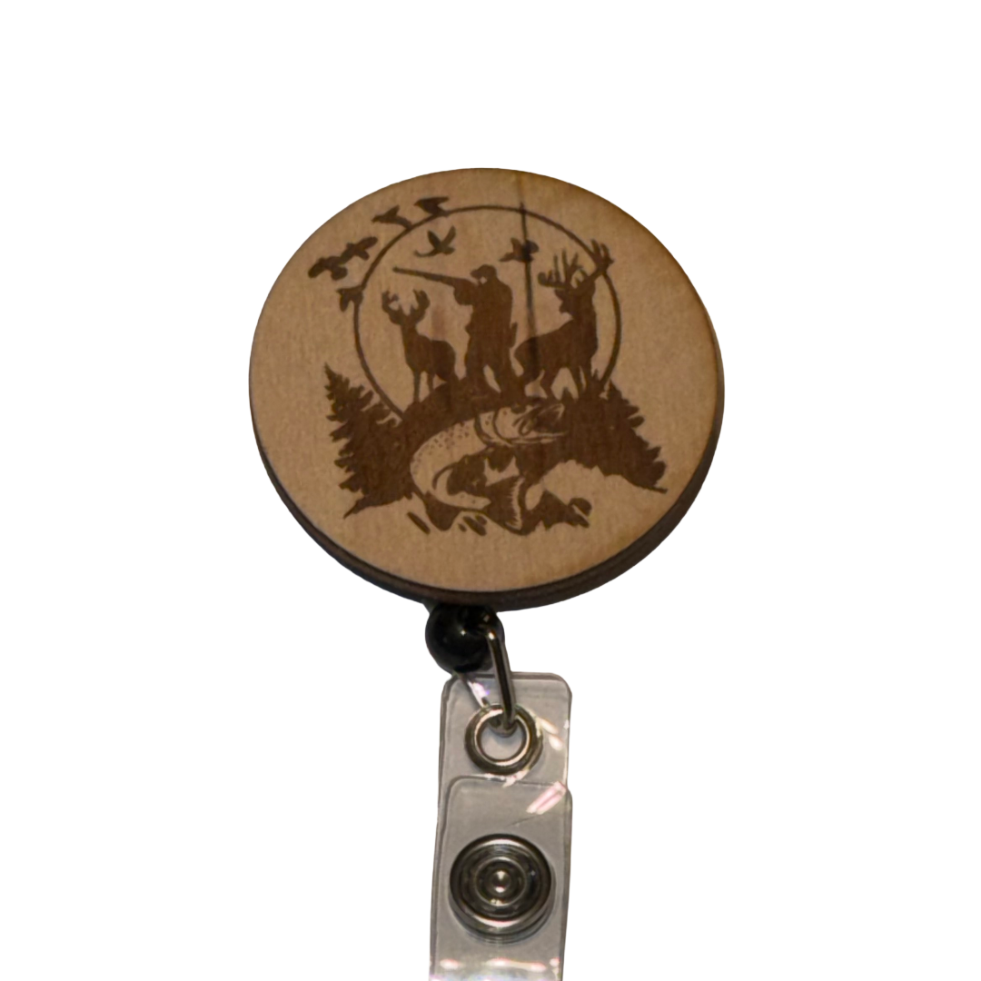 Rustic Hunting Badge Reel