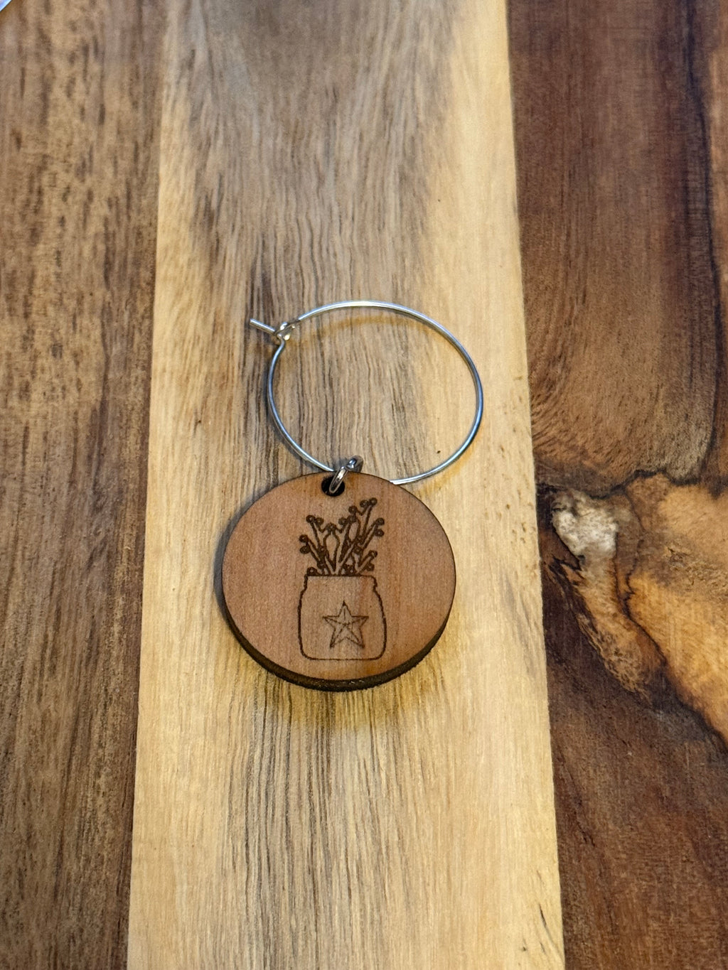 Primitive Wooden Wine Charms