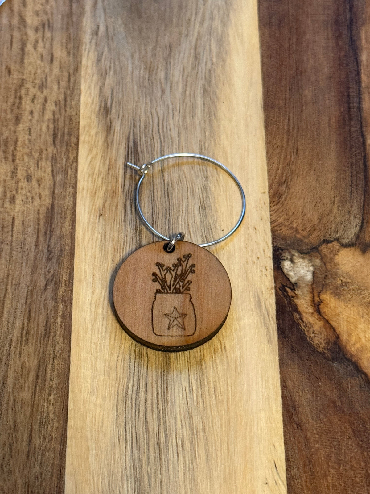 Primitive Wooden Wine Charms