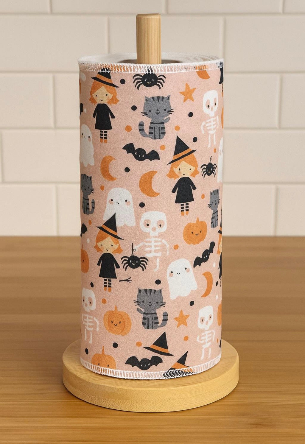 Halloween Reusable Paperless Towels – 6 Pack | Printed Cotton Flannel Kitchen Towels | Eco-Friendly Reusable Cleaning Cloths