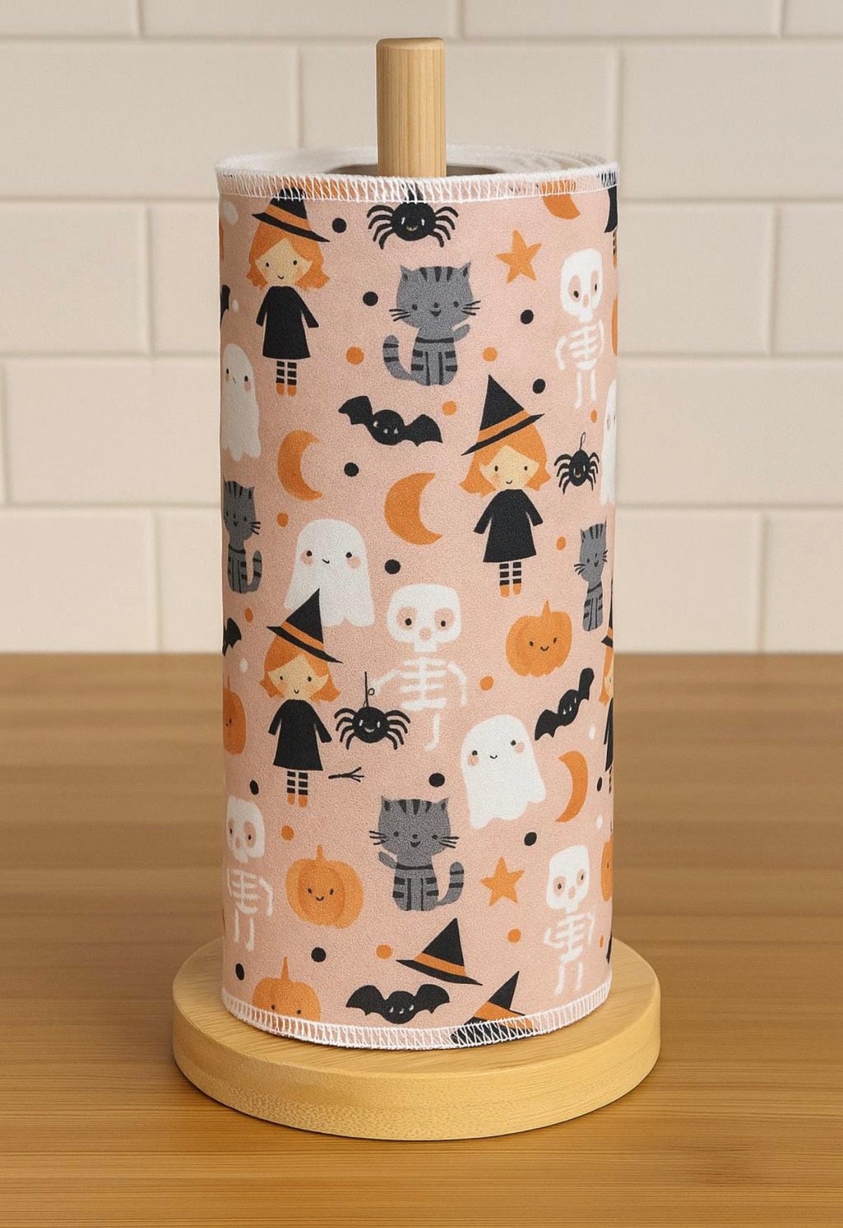 Halloween Reusable Paperless Towels – 6 Pack | Printed Cotton Flannel Kitchen Towels | Eco-Friendly Reusable Cleaning Cloths
