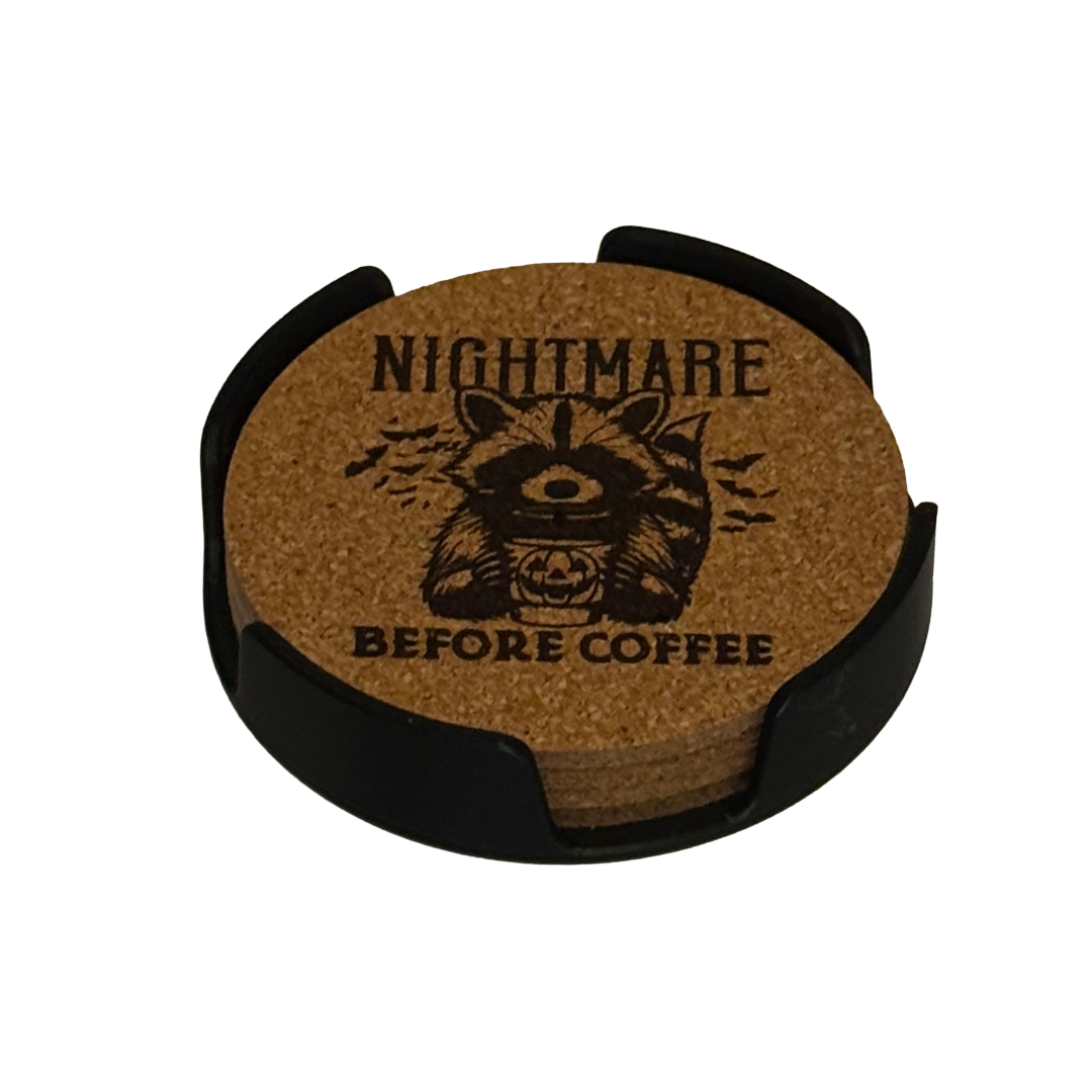 Halloween Raccoon Cork Coasters