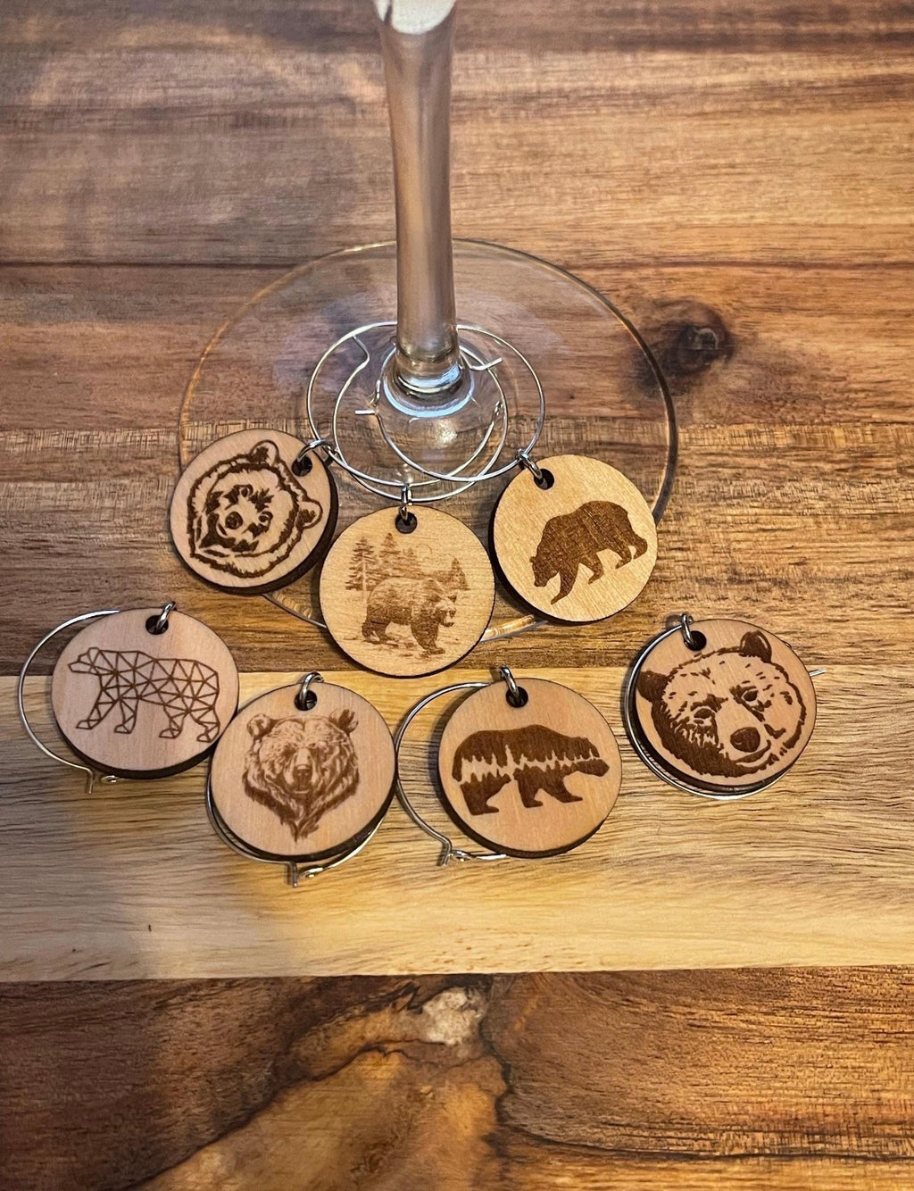 Rustic Bear Drink Wine Charms