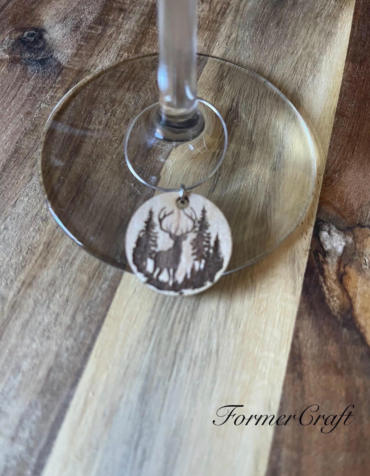 Rustic Deer Drink Wine Charms