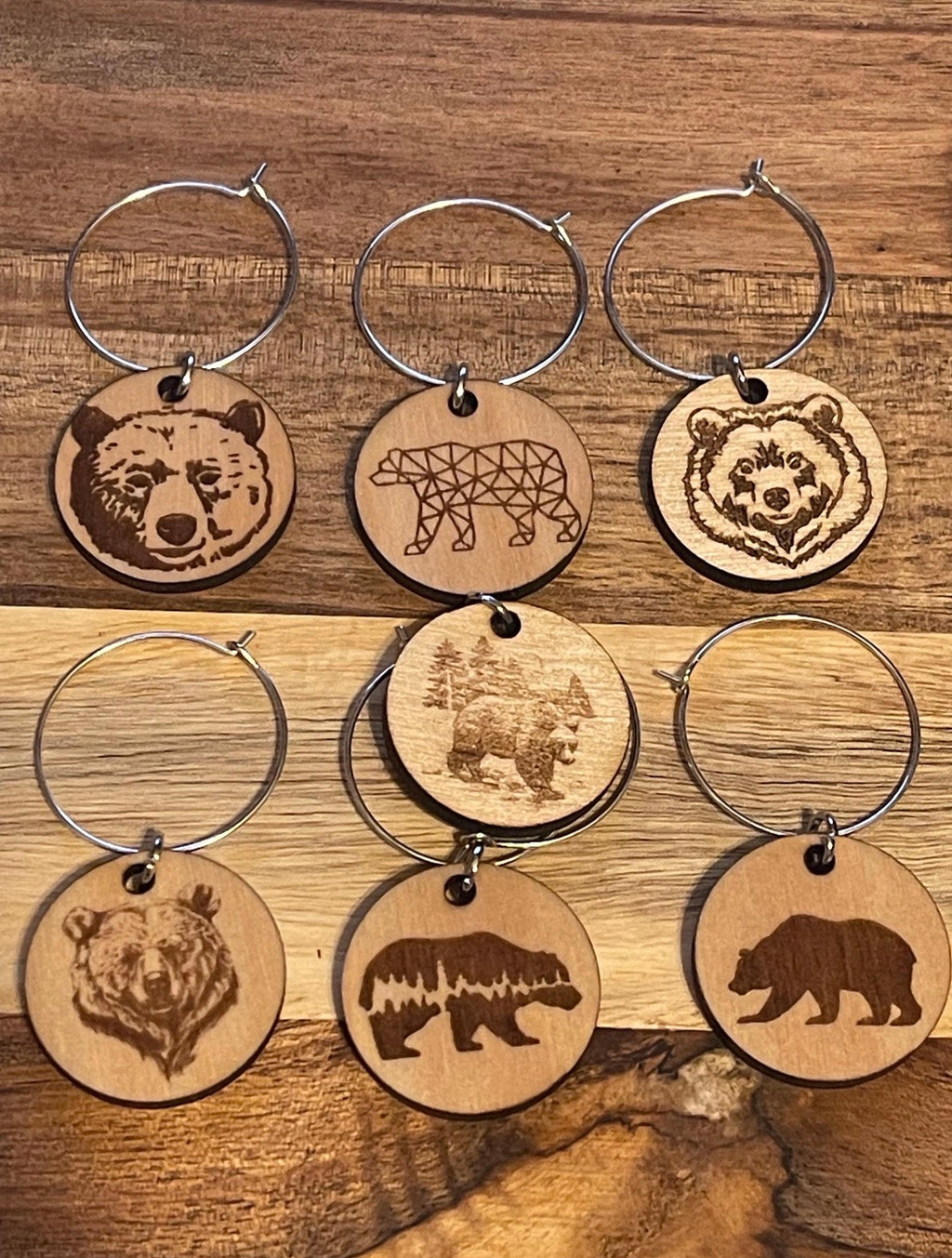 Rustic Bear Drink Wine Charms