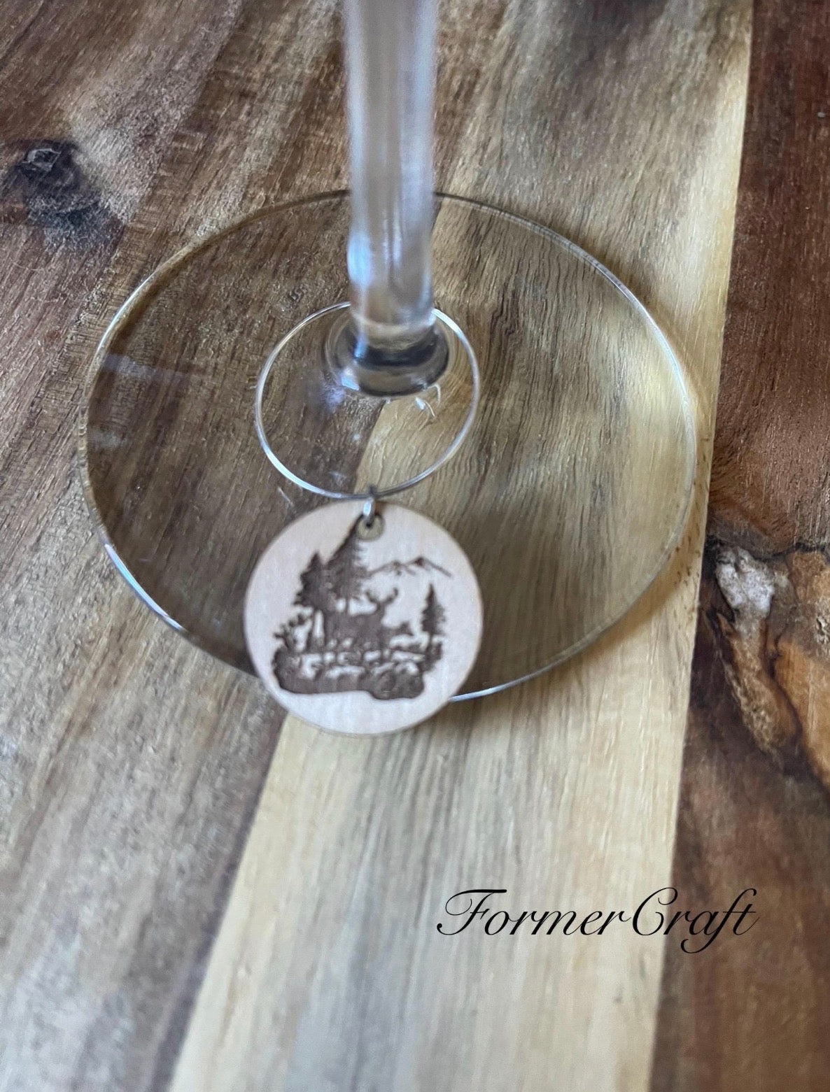Rustic Deer Drink Wine Charms