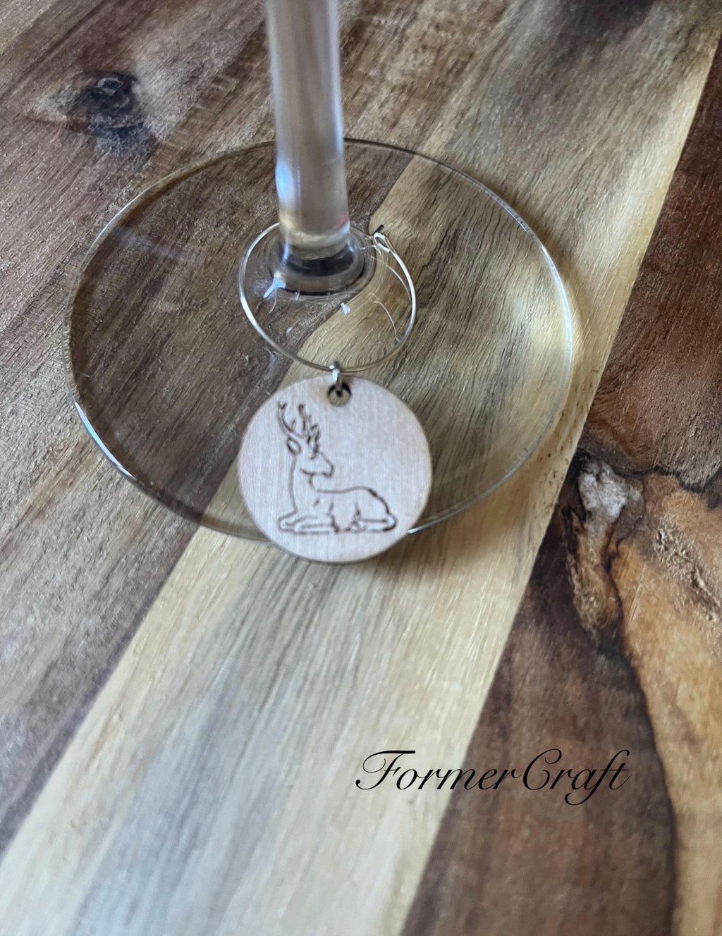 Rustic Deer Drink Wine Charms