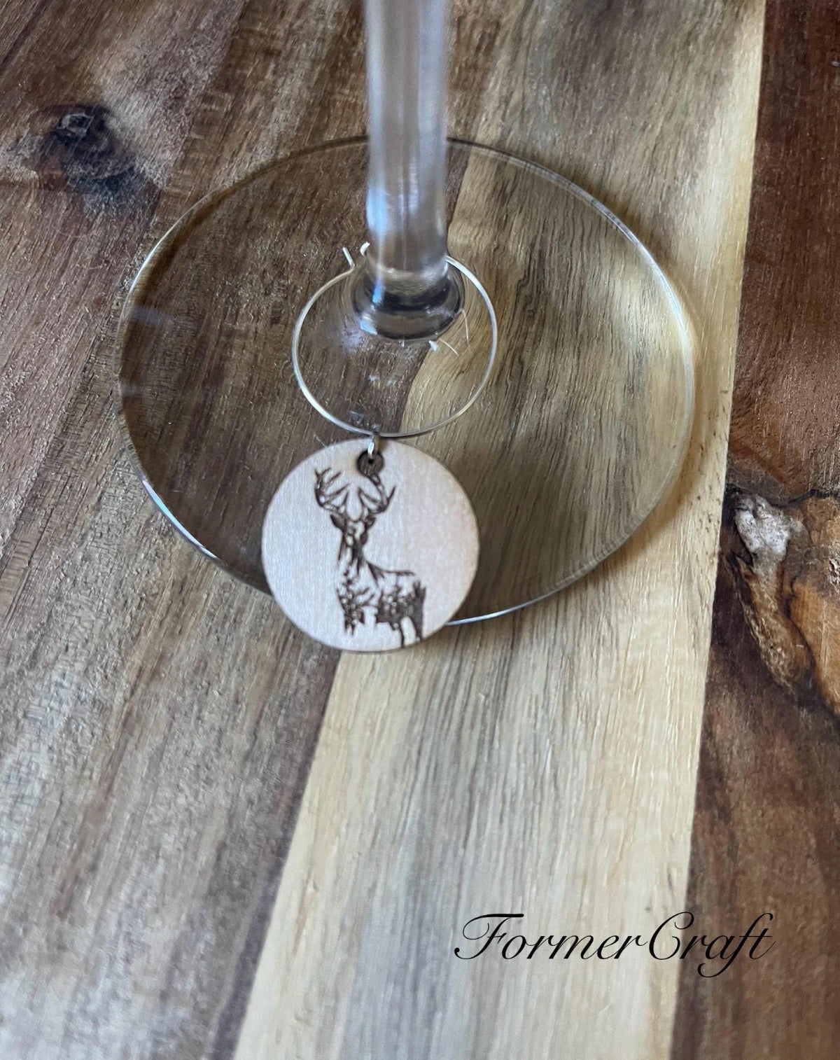 Rustic Deer Drink Wine Charms