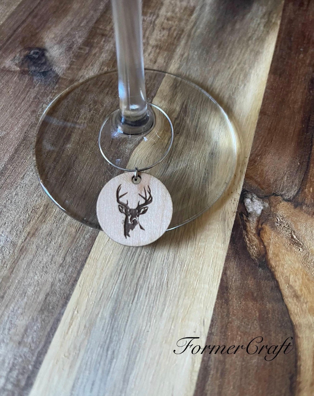 Rustic Deer Drink Wine Charms