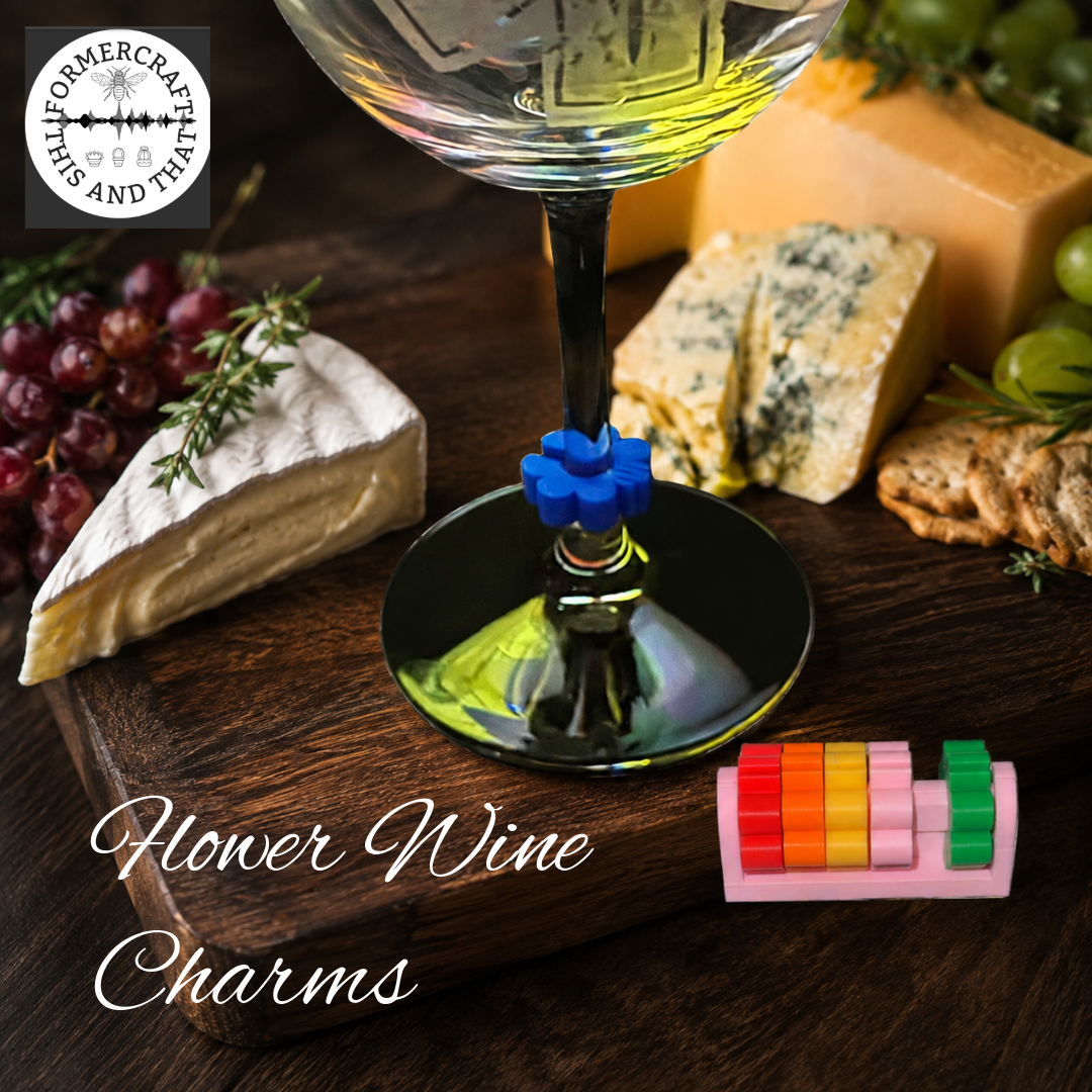 Multicolored Flower Drink Wine Charms
