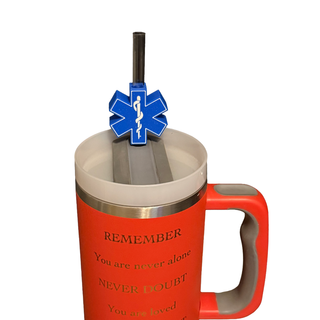 EMS Gift Set for EMT Paramedic | EMS Badge Reel, Straw Topper & Flexi Keychain | Emergency Medical Services Gift | EMT Gift