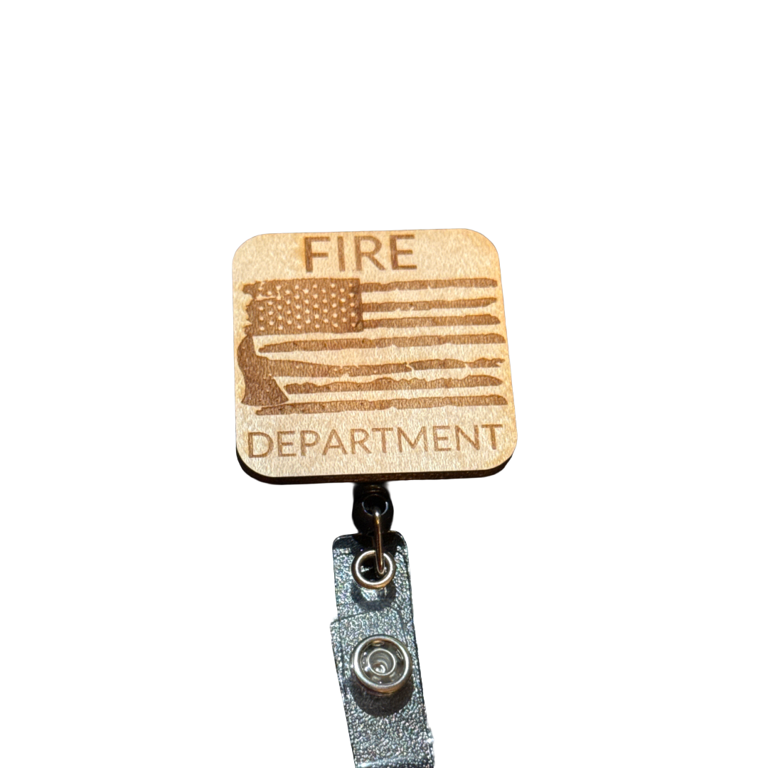 Firefighter Gift Set, Fire Department Badge Reel, Straw Topper & Clicker Keychain, First Responder Gift, Firefighter Accessories